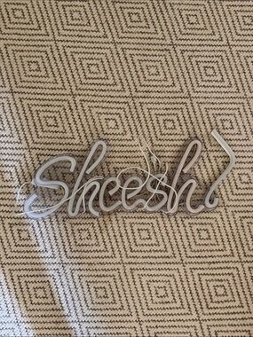 Sheesh Script LED Wall Sign in White